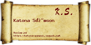 Katona Sámson névjegykártya